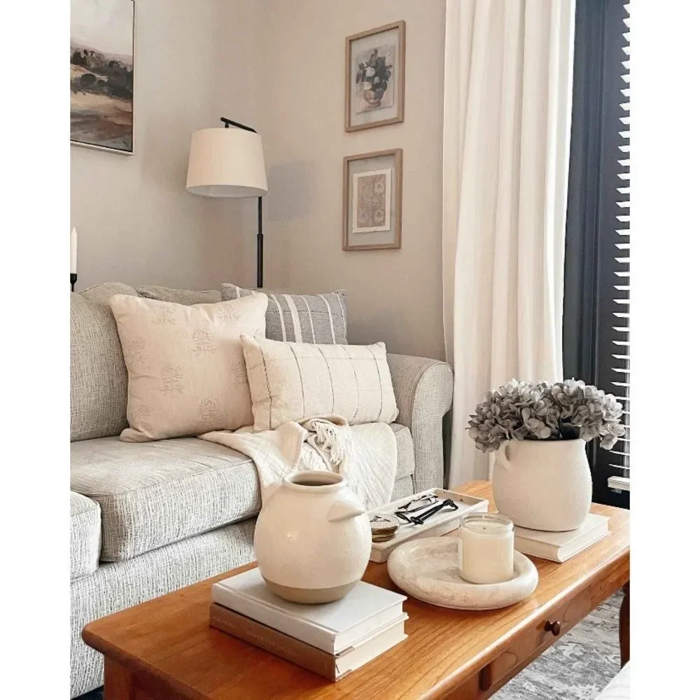 THRESHOLD NWT linen light filtering curtain panel -white -84”